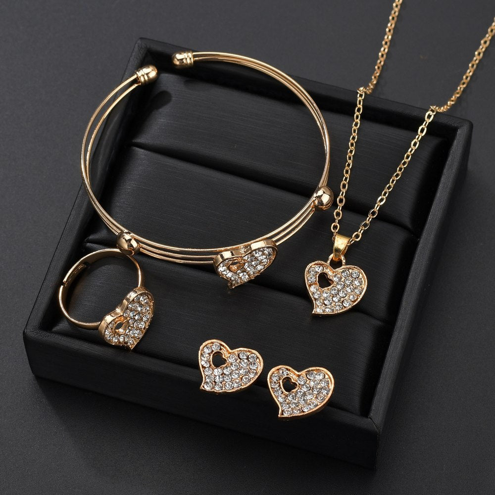 Shiny Heart Style Jewelry Set