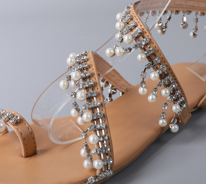 Handmade Pearl Beaded Ladies Sandals