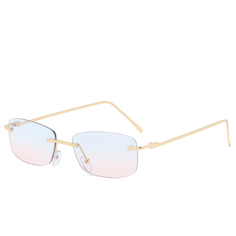 Rimless Cut-edge Ocean Lens Sunglasses