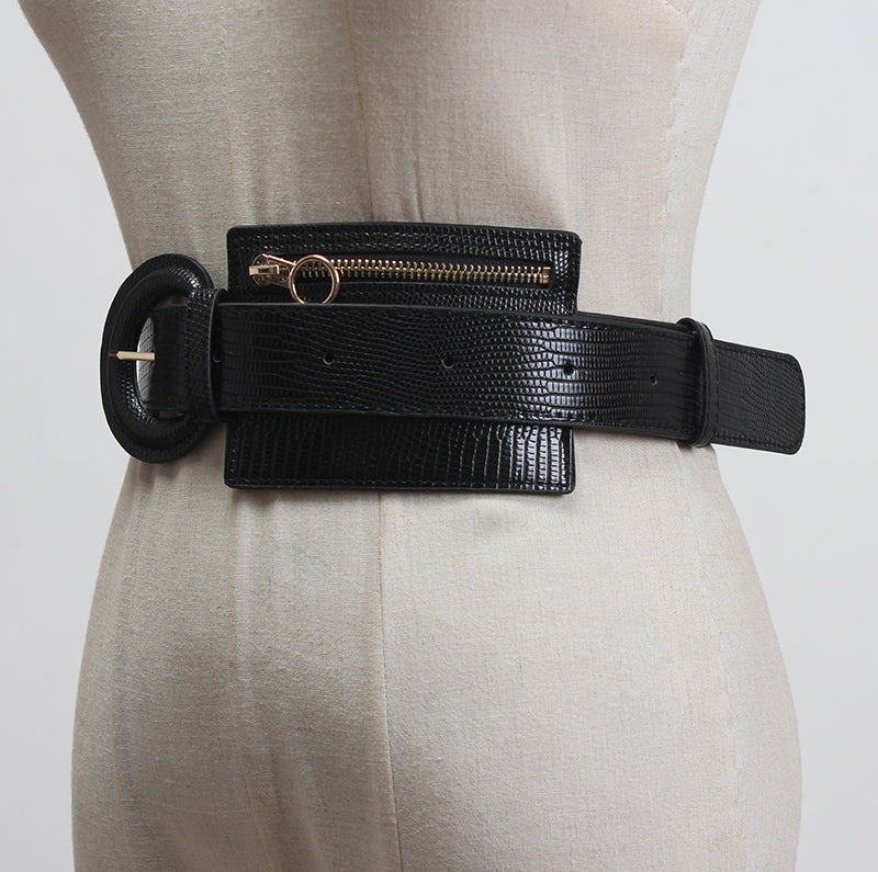 Fashion Stitching Zipper Waist Seal