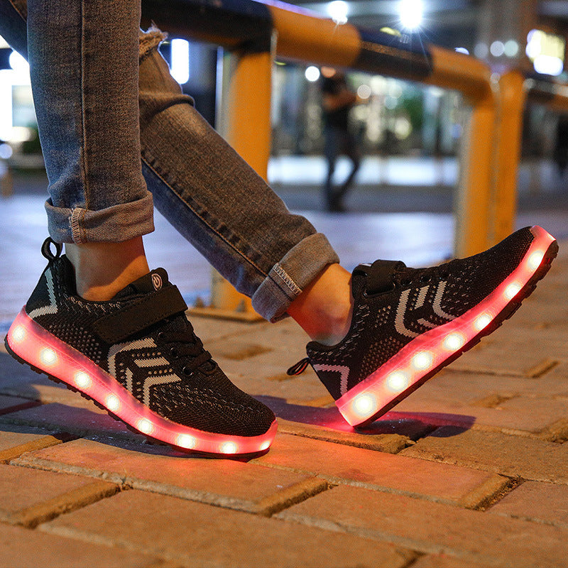 Flying Knit Sports LED Shoes