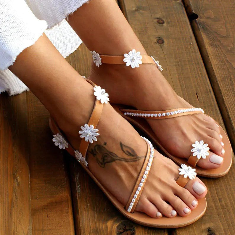 Flat Bottom Flower Casual Sandals