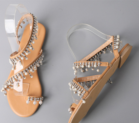 Handmade Pearl Beaded Ladies Sandals