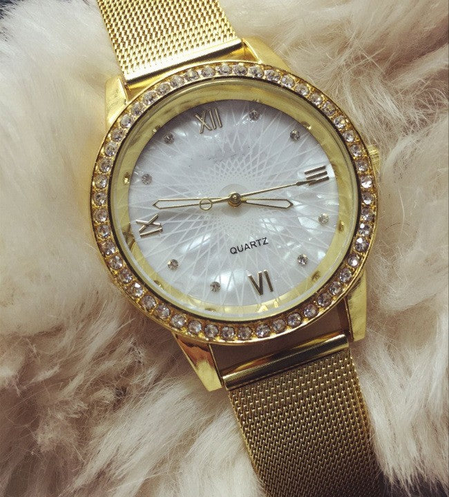 Women's Gold Mesh Belt Watch