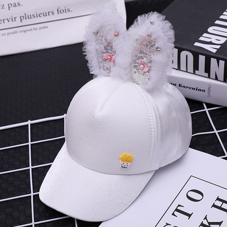 Cute Rabbit Style Sequined Caps