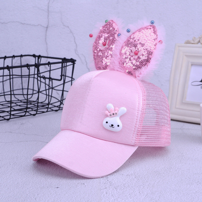 Cute Rabbit Style Sequined Caps