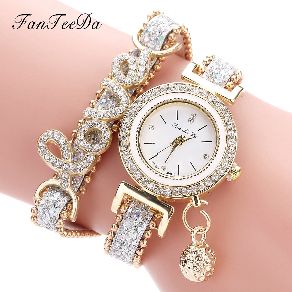 Women's Rhinestone Bracelet Watch