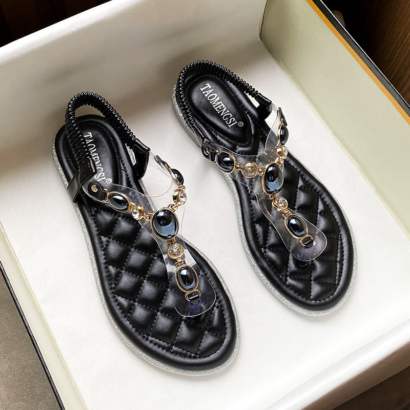 Flat Rhinestone Women's Sandals