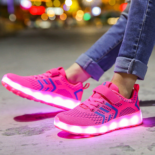 Flying Knit Sports LED Shoes