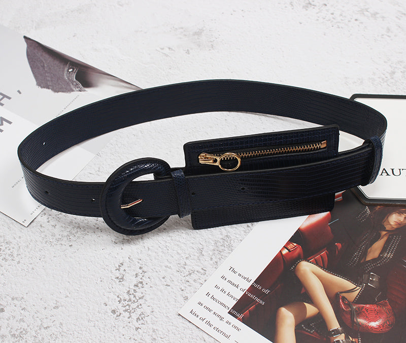 Fashion Stitching Zipper Waist Seal