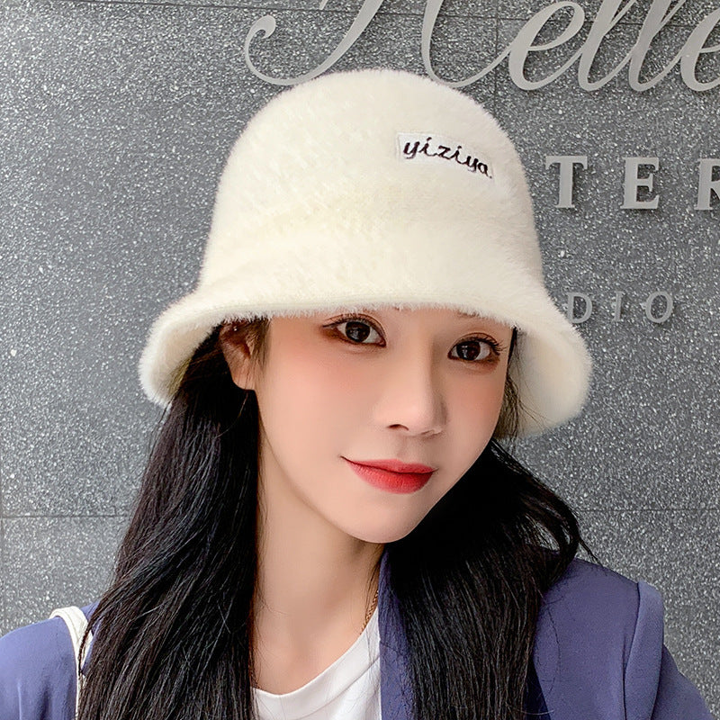 Imitation Mink Wool Solid Color Hat