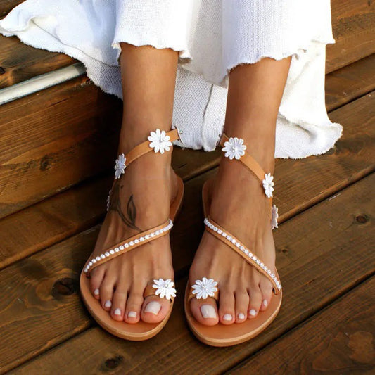 Flat Bottom Flower Casual Sandals