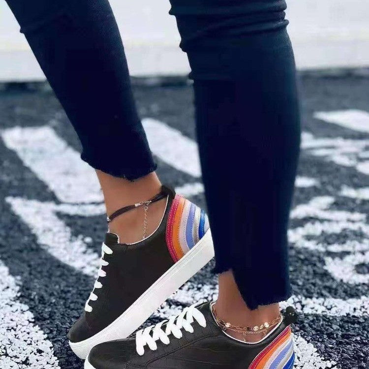 Women Lace-up Small White Shoes