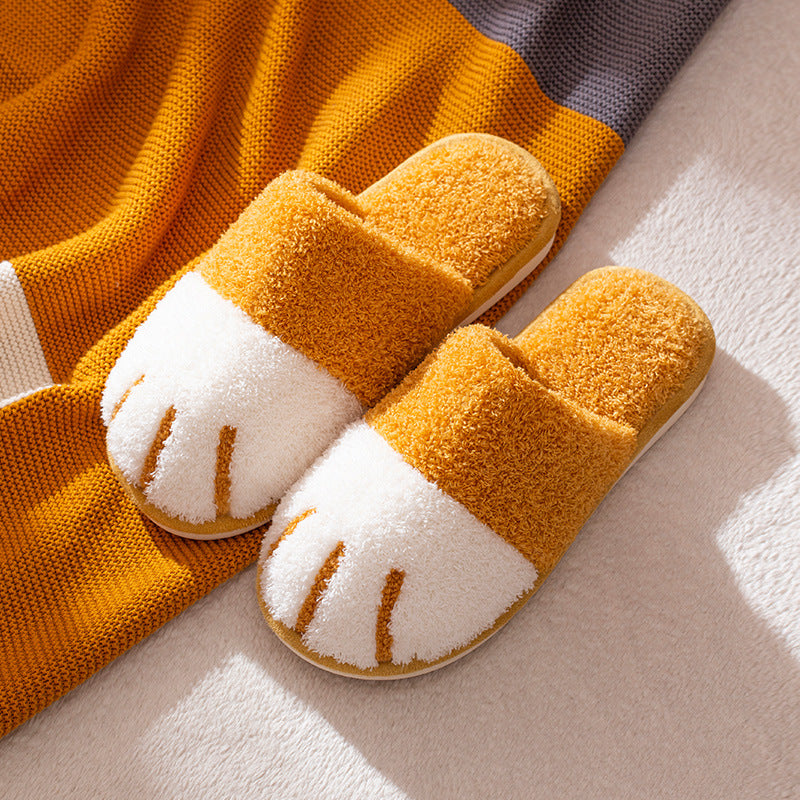 Cat Paw Cartoon Cute Warm Slippers