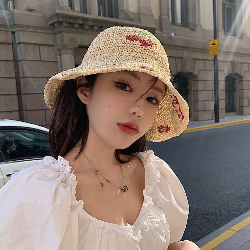 Women's Cherry Straw Hat