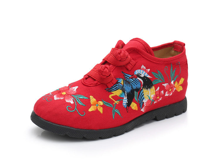 Women's Single Embroidered Cloth Shoes