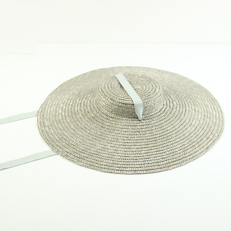 Flat Top Big Brim Streamer Straw Hat