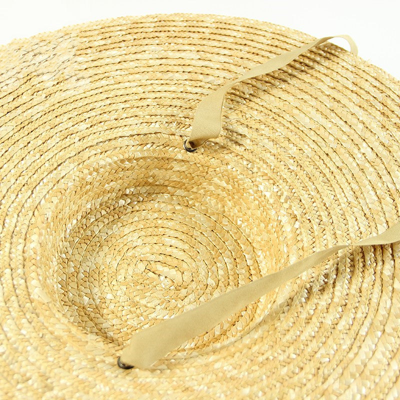 Flat Top Big Brim Streamer Straw Hat