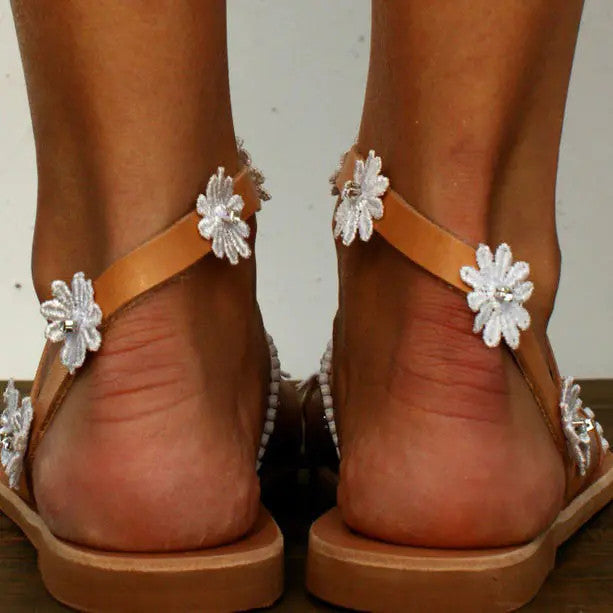 Flat Bottom Flower Casual Sandals