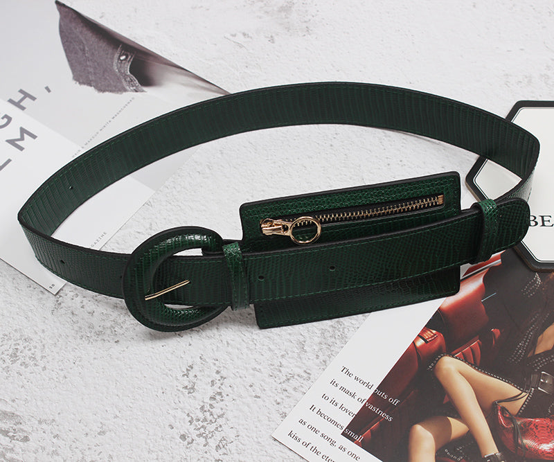 Fashion Stitching Zipper Waist Seal