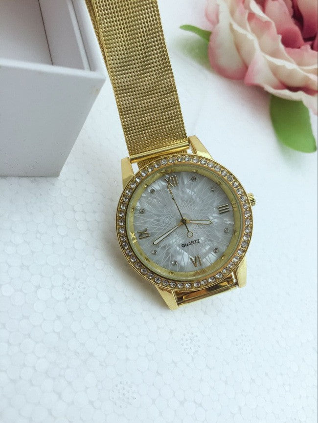 Women's Gold Mesh Belt Watch