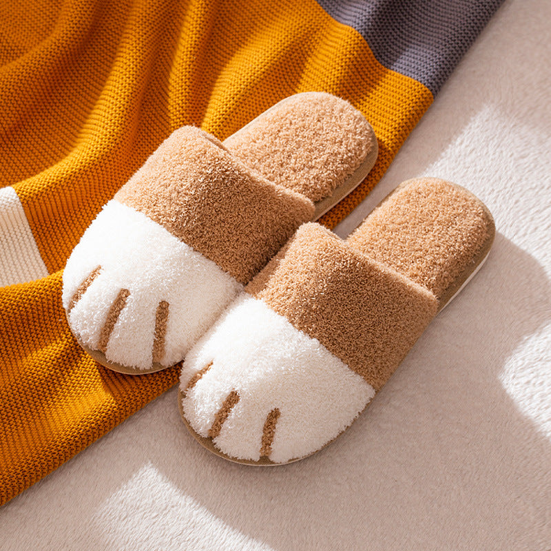 Cat Paw Cartoon Cute Warm Slippers