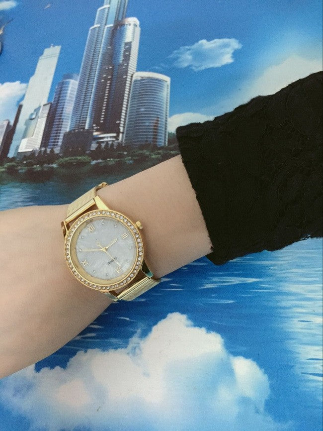 Women's Gold Mesh Belt Watch