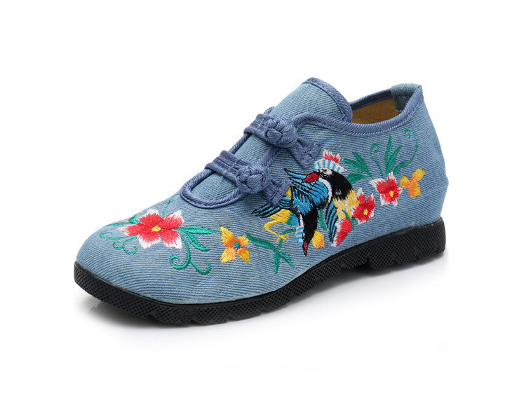 Women's Single Embroidered Cloth Shoes