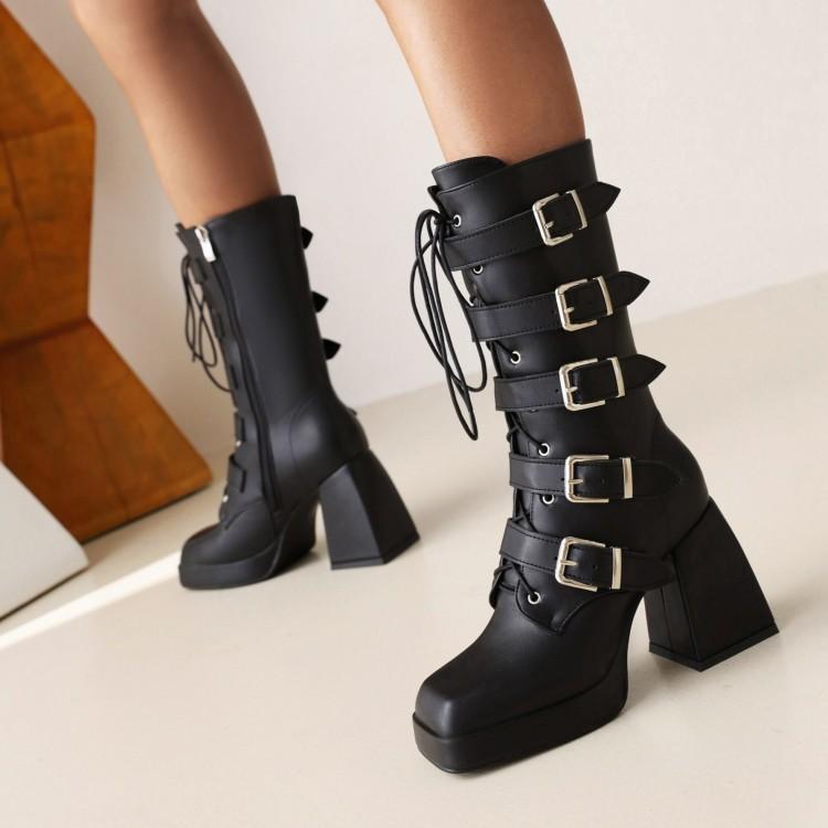 Fashion Ladies Square Toe Boots