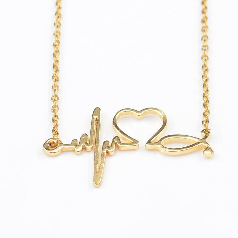 Heartbeat Style Necklace For Women