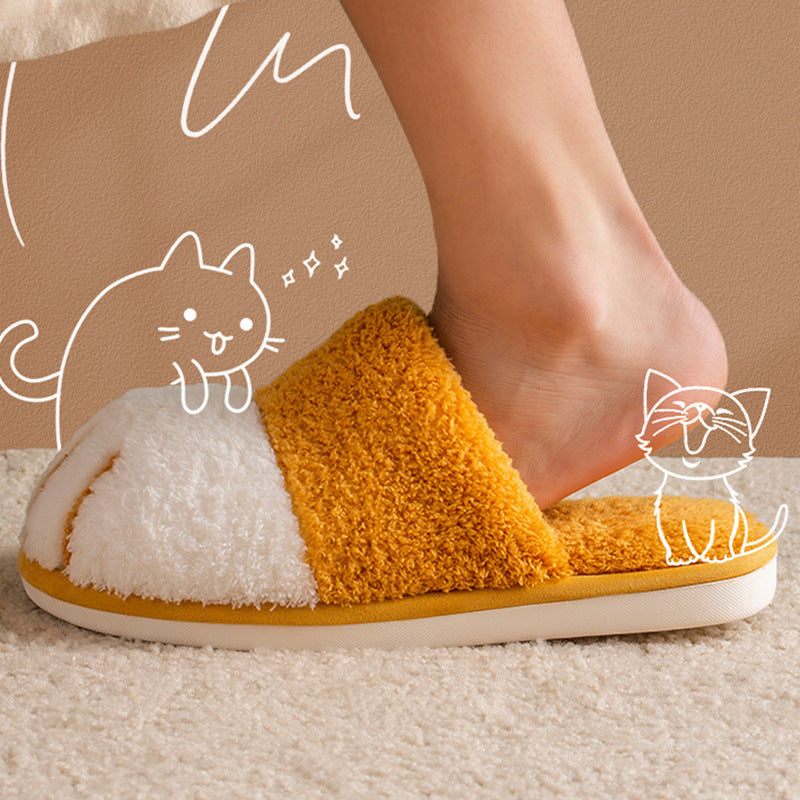 Cat Paw Cartoon Cute Warm Slippers