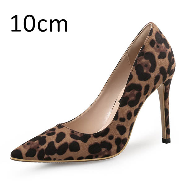 Leopard Print Pointed High Heels